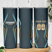 Custom Gujarat 2025 Cricket Titans Skinny Tumbler Aava De Race With The Titans