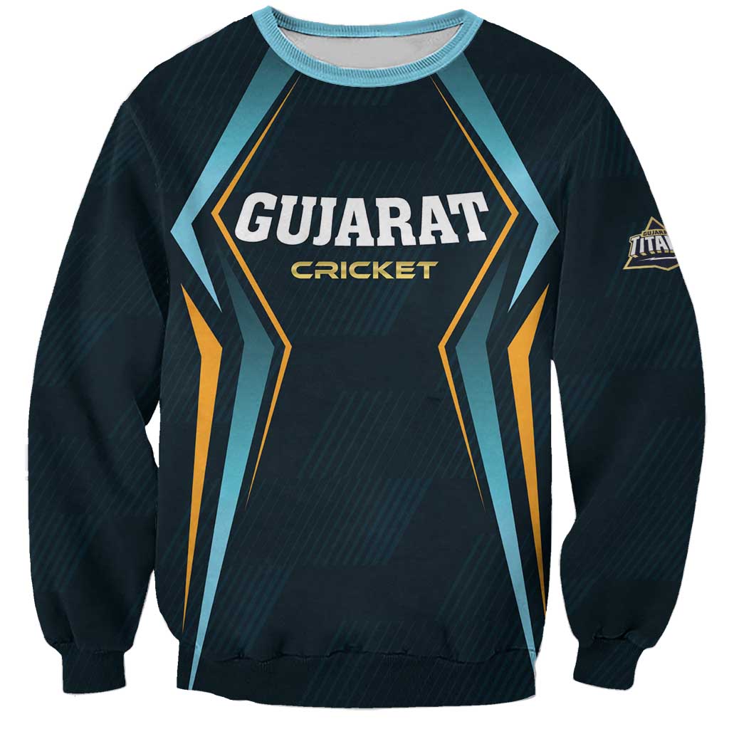 Custom Gujarat 2025 Cricket Titans Sweatshirt Aava De Race With The Titans