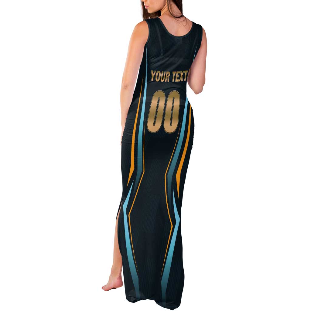 Custom Gujarat 2025 Cricket Titans Tank Maxi Dress Aava De Race With The Titans