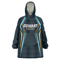 Custom Gujarat 2025 Cricket Titans Wearable Blanket Hoodie Aava De Race With The Titans