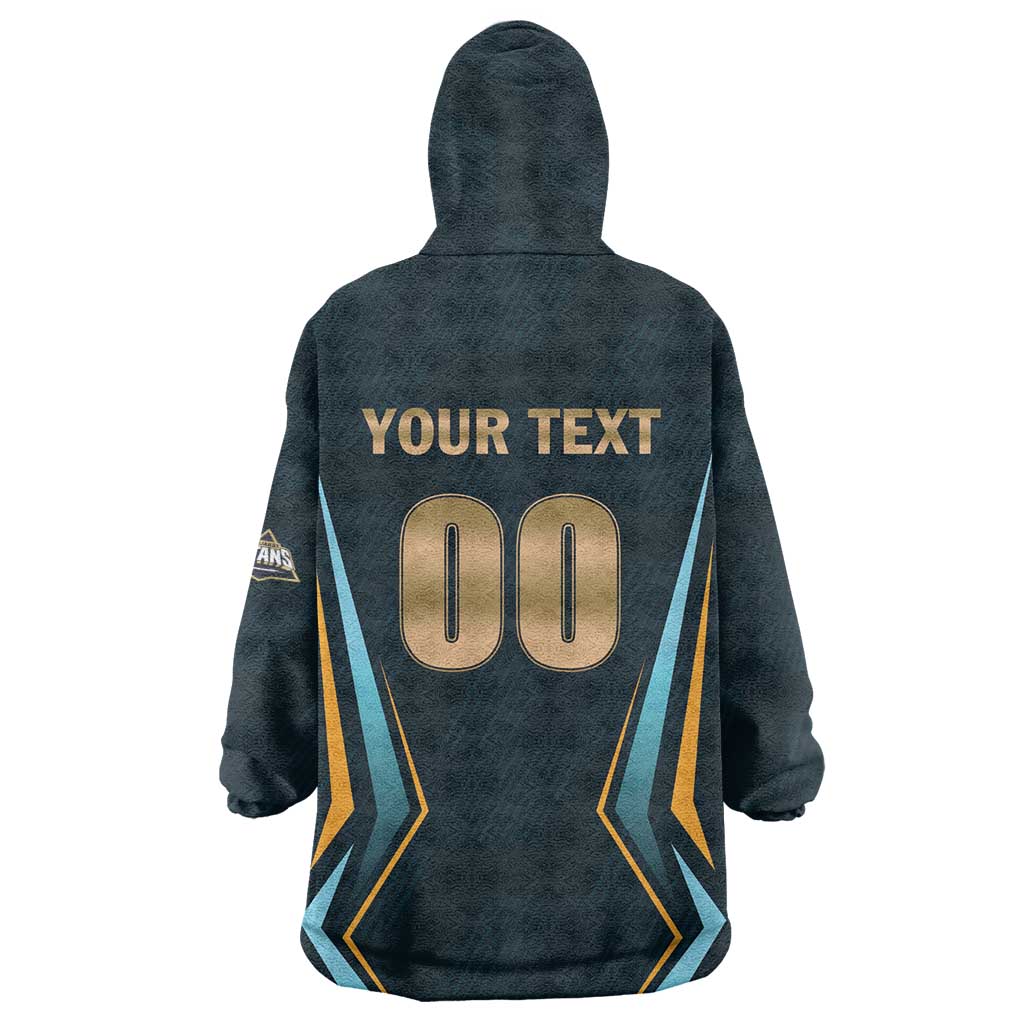Custom Gujarat 2025 Cricket Titans Wearable Blanket Hoodie Aava De Race With The Titans