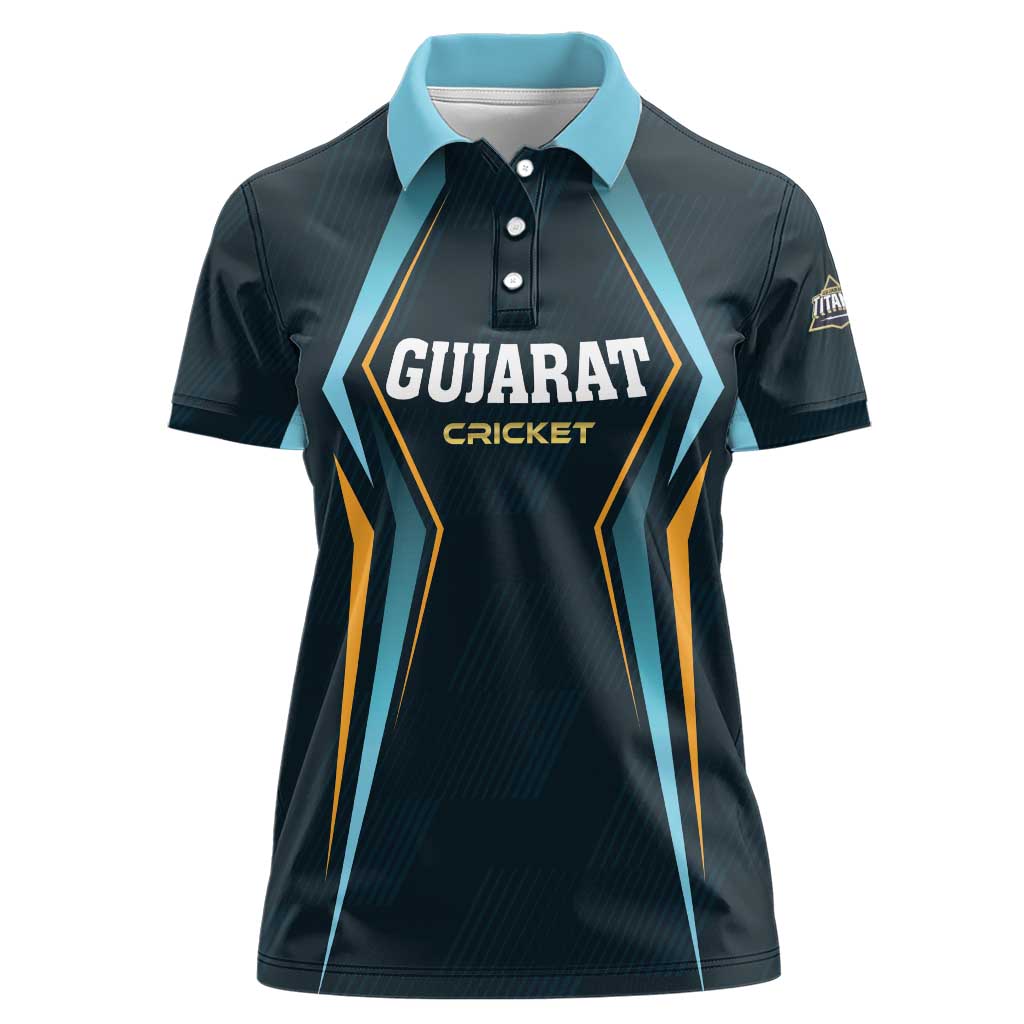 Custom Gujarat 2025 Cricket Titans Women Polo Shirt Aava De Race With The Titans