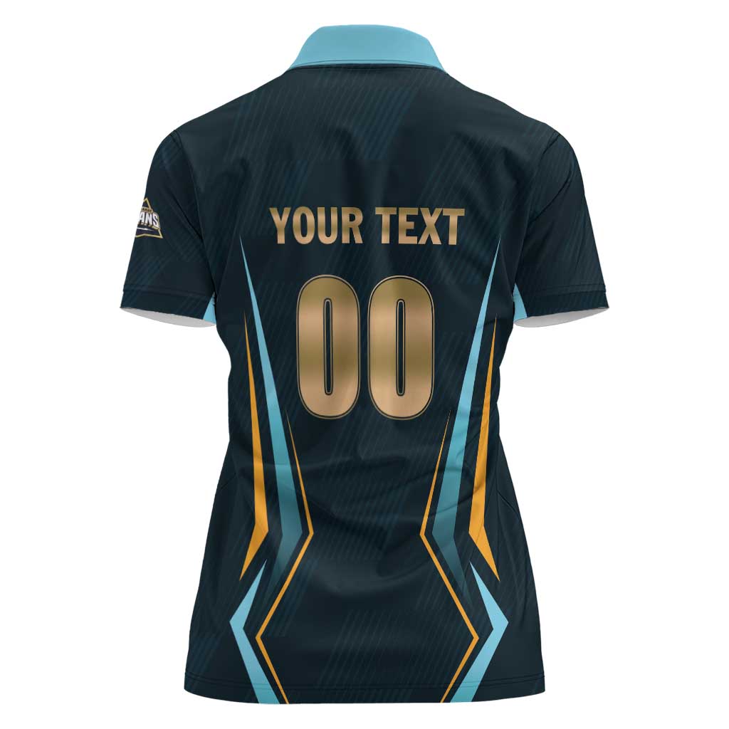 Custom Gujarat 2025 Cricket Titans Women Polo Shirt Aava De Race With The Titans