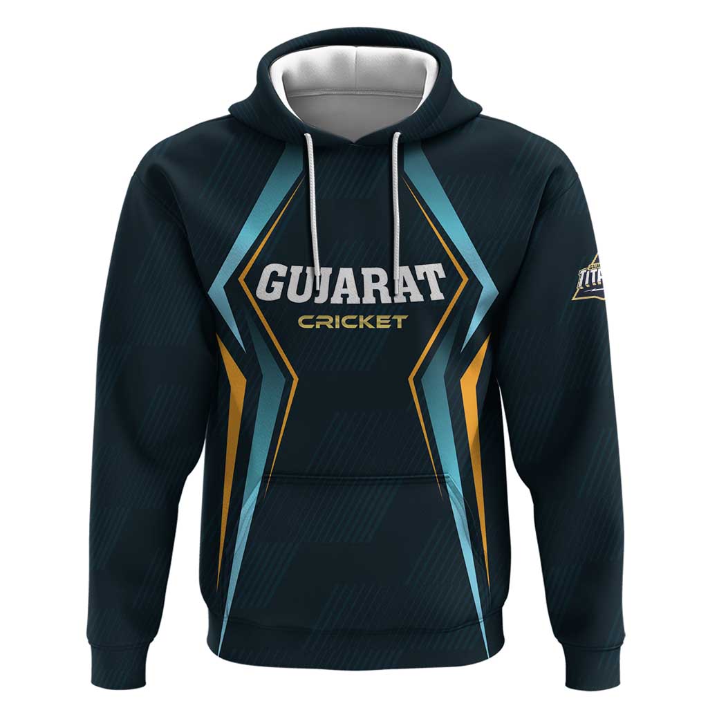 Custom Gujarat 2025 Cricket Titans Zip Hoodie Aava De Race With The Titans