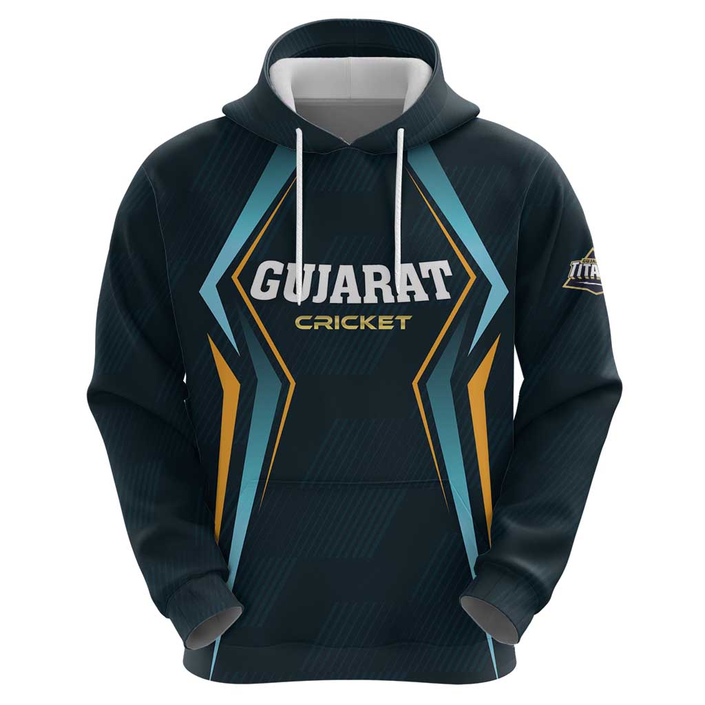 Custom Gujarat 2025 Cricket Titans Zip Hoodie Aava De Race With The Titans