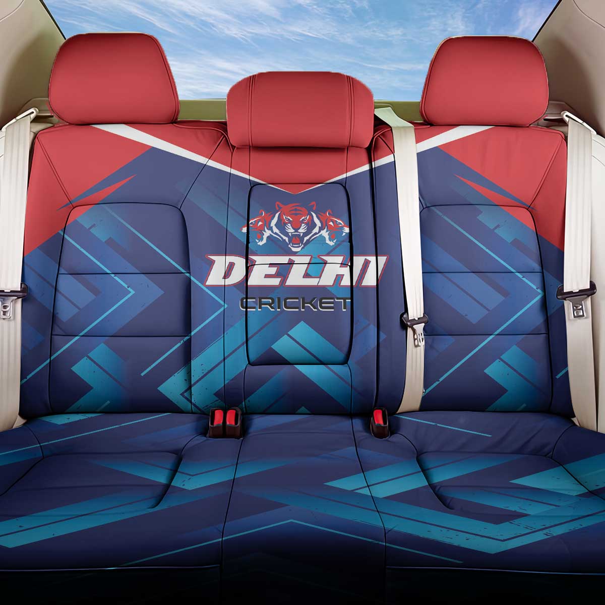 Capitals Delhi 2025 Cricket Back Car Seat Cover Fight Till The End