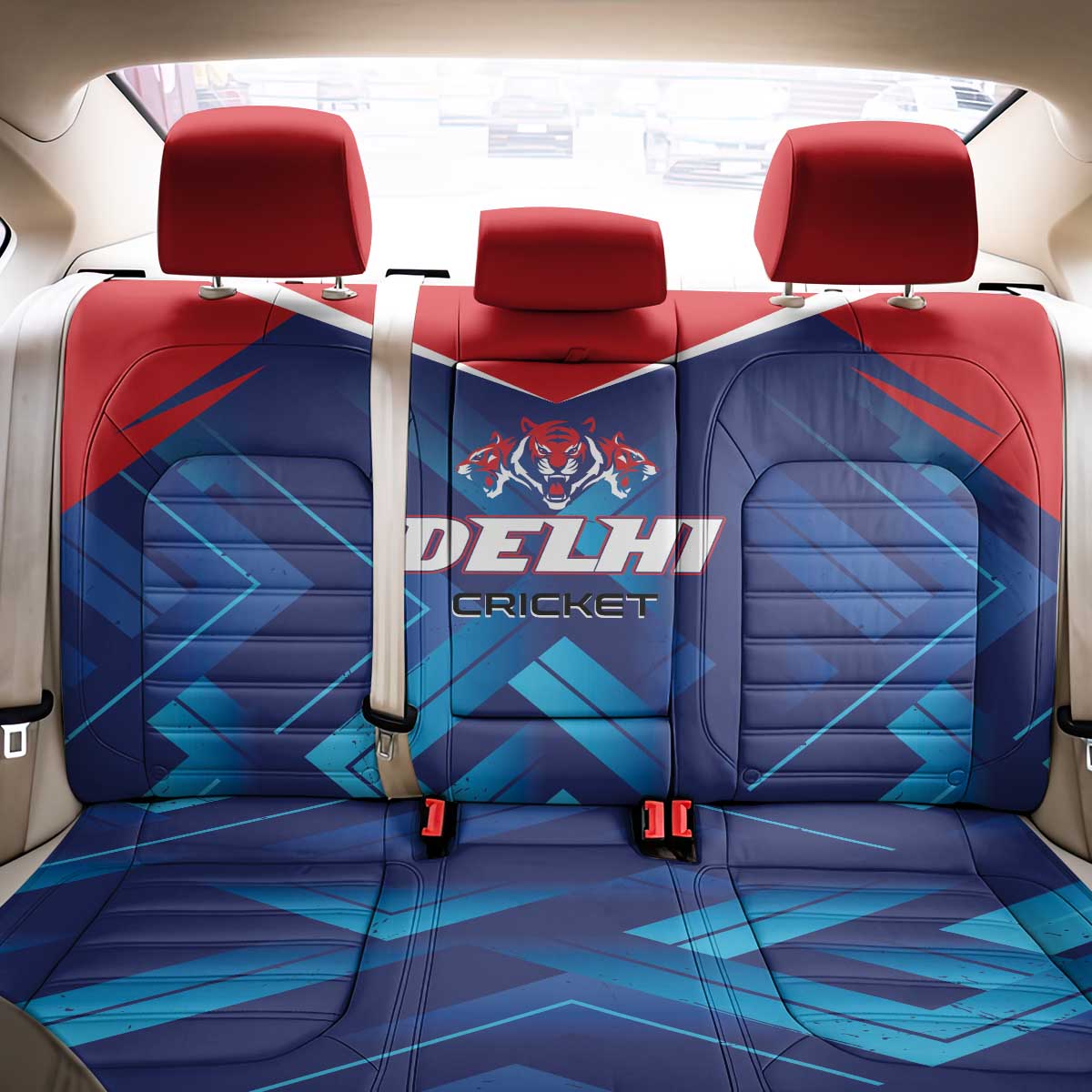 Capitals Delhi 2025 Cricket Back Car Seat Cover Fight Till The End