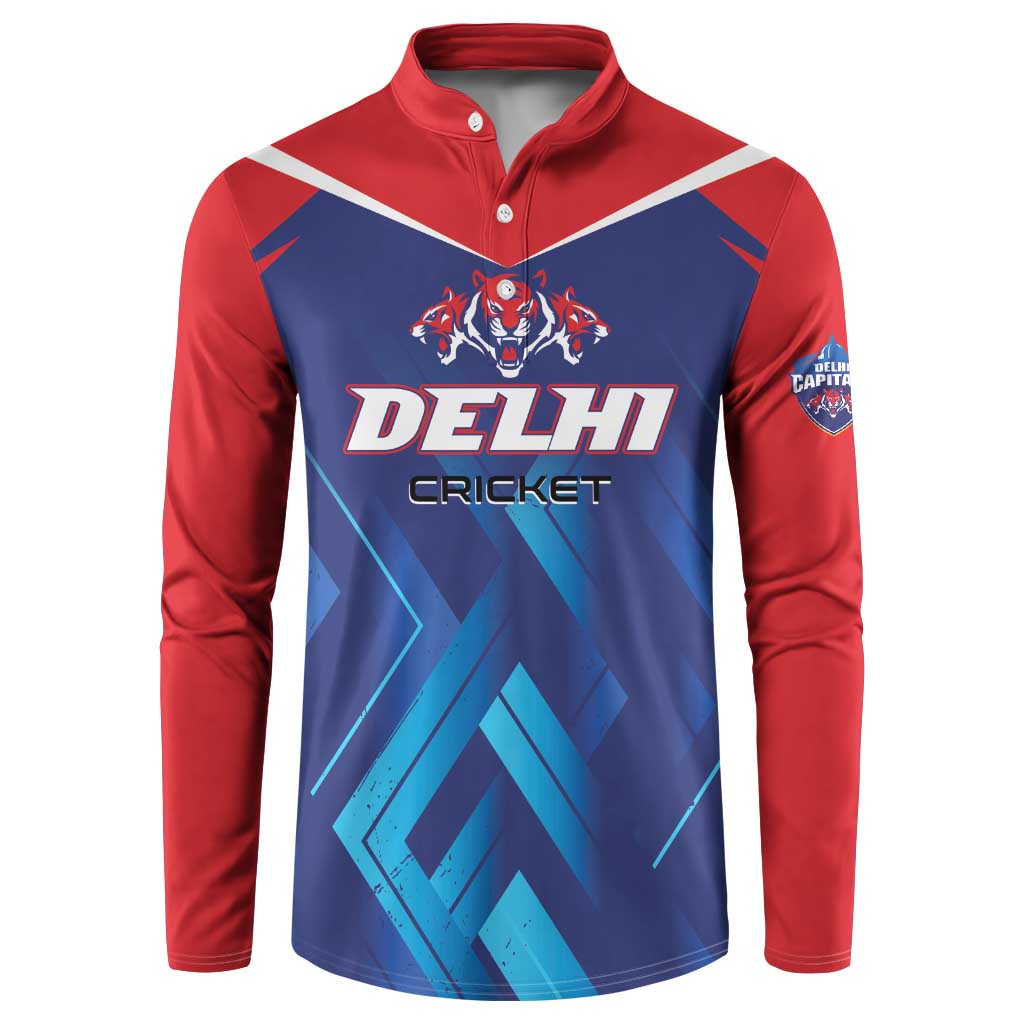 Custom Capitals Delhi 2025 Cricket Button Sweatshirt Fight Till The End