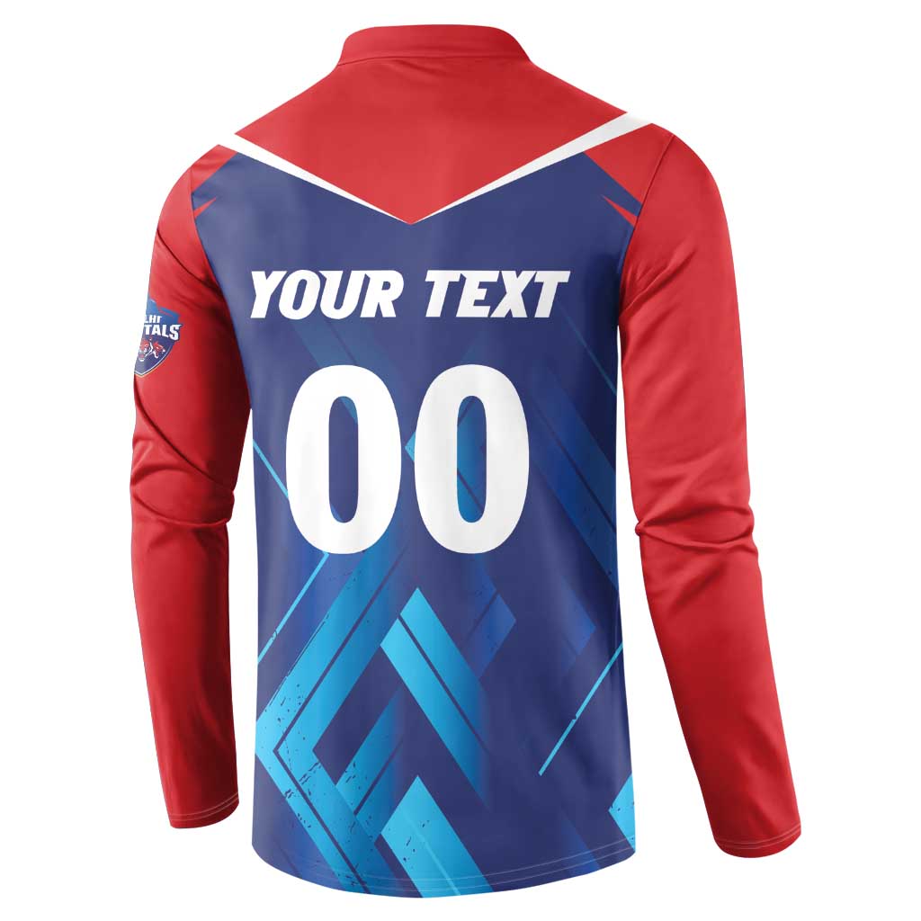 Custom Capitals Delhi 2025 Cricket Button Sweatshirt Fight Till The End