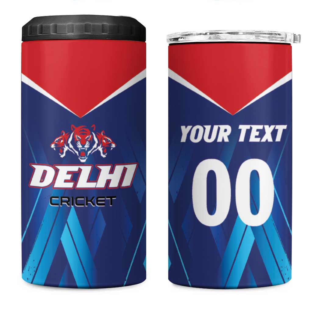Custom Capitals Delhi 2025 Cricket 4 in 1 Can Cooler Tumbler Fight Till The End