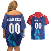 Custom Capitals Delhi 2025 Cricket Couples Matching Off Shoulder Short Dress and Hawaiian Shirt Fight Till The End