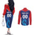 Custom Capitals Delhi 2025 Cricket Couples Matching Off The Shoulder Long Sleeve Dress and Long Sleeve Button Shirt Fight Till The End