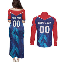Custom Capitals Delhi 2025 Cricket Couples Matching Puletasi and Long Sleeve Button Shirt Fight Till The End