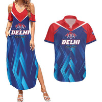 Custom Capitals Delhi 2025 Cricket Couples Matching Summer Maxi Dress and Hawaiian Shirt Fight Till The End