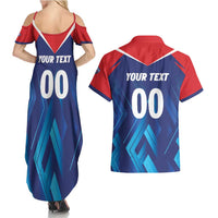Custom Capitals Delhi 2025 Cricket Couples Matching Summer Maxi Dress and Hawaiian Shirt Fight Till The End