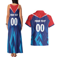 Custom Capitals Delhi 2025 Cricket Couples Matching Tank Maxi Dress and Hawaiian Shirt Fight Till The End