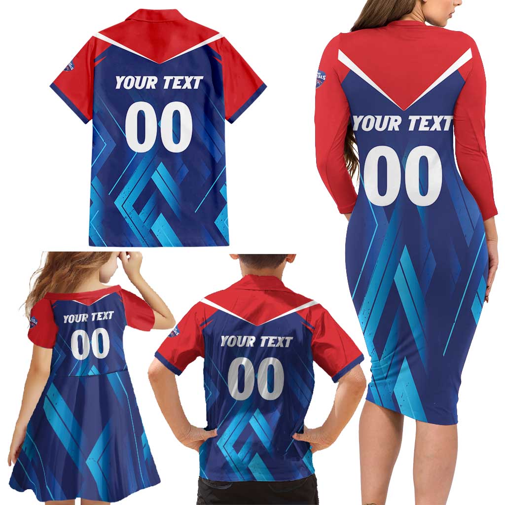 Custom Capitals Delhi 2025 Cricket Family Matching Long Sleeve Bodycon Dress and Hawaiian Shirt Fight Till The End