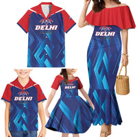 Custom Capitals Delhi 2025 Cricket Family Matching Mermaid Dress and Hawaiian Shirt Fight Till The End