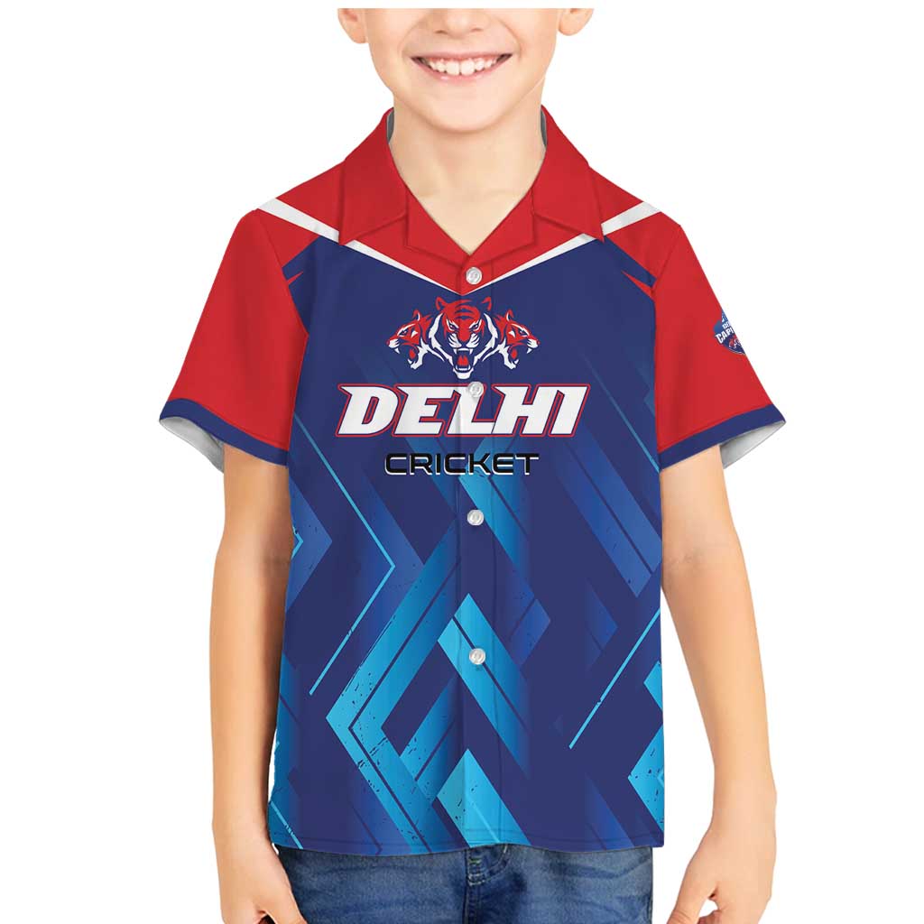 Custom Capitals Delhi 2025 Cricket Family Matching Mermaid Dress and Hawaiian Shirt Fight Till The End