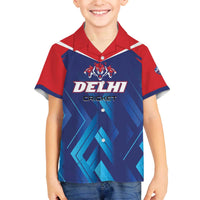 Custom Capitals Delhi 2025 Cricket Family Matching Off The Shoulder Long Sleeve Dress and Hawaiian Shirt Fight Till The End
