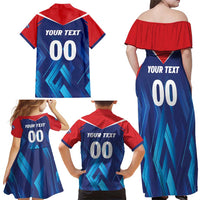 Custom Capitals Delhi 2025 Cricket Family Matching Off Shoulder Maxi Dress and Hawaiian Shirt Fight Till The End