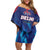 Custom Capitals Delhi 2025 Cricket Family Matching Off Shoulder Short Dress and Hawaiian Shirt Fight Till The End