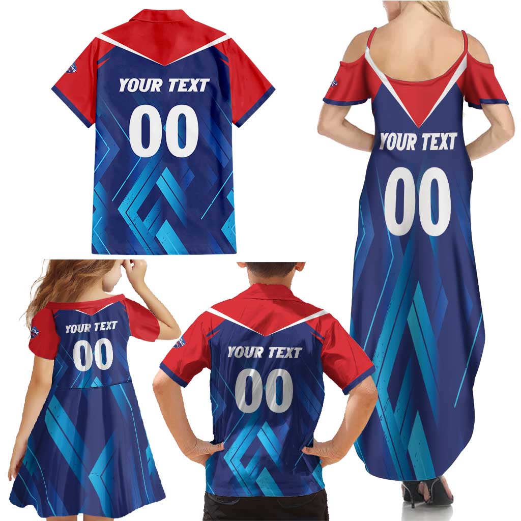 Custom Capitals Delhi 2025 Cricket Family Matching Summer Maxi Dress and Hawaiian Shirt Fight Till The End