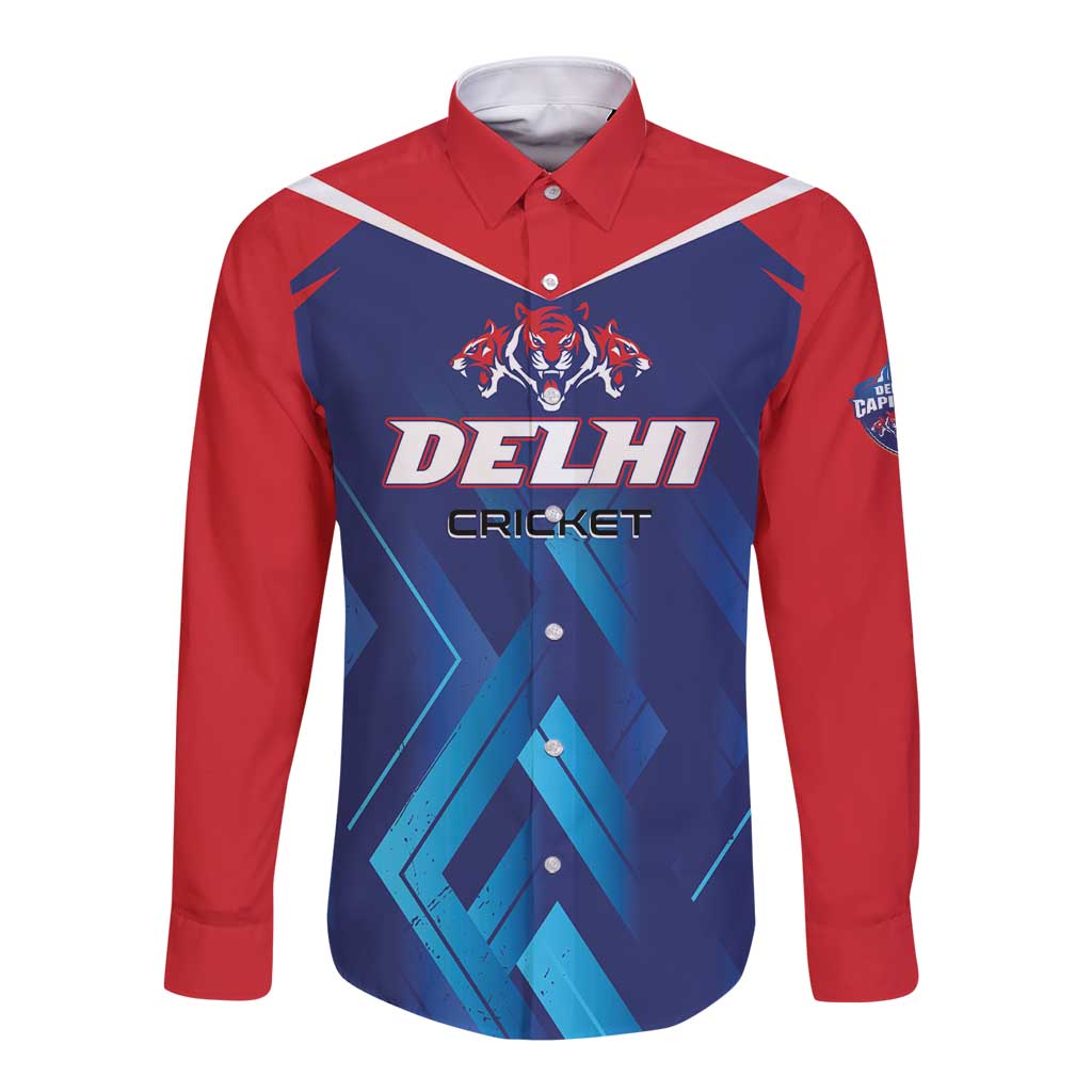 Custom Capitals Delhi 2025 Cricket Long Sleeve Button Shirt Fight Till The End