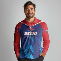 Custom Capitals Delhi 2025 Cricket Long Sleeve Polo Shirt Fight Till The End