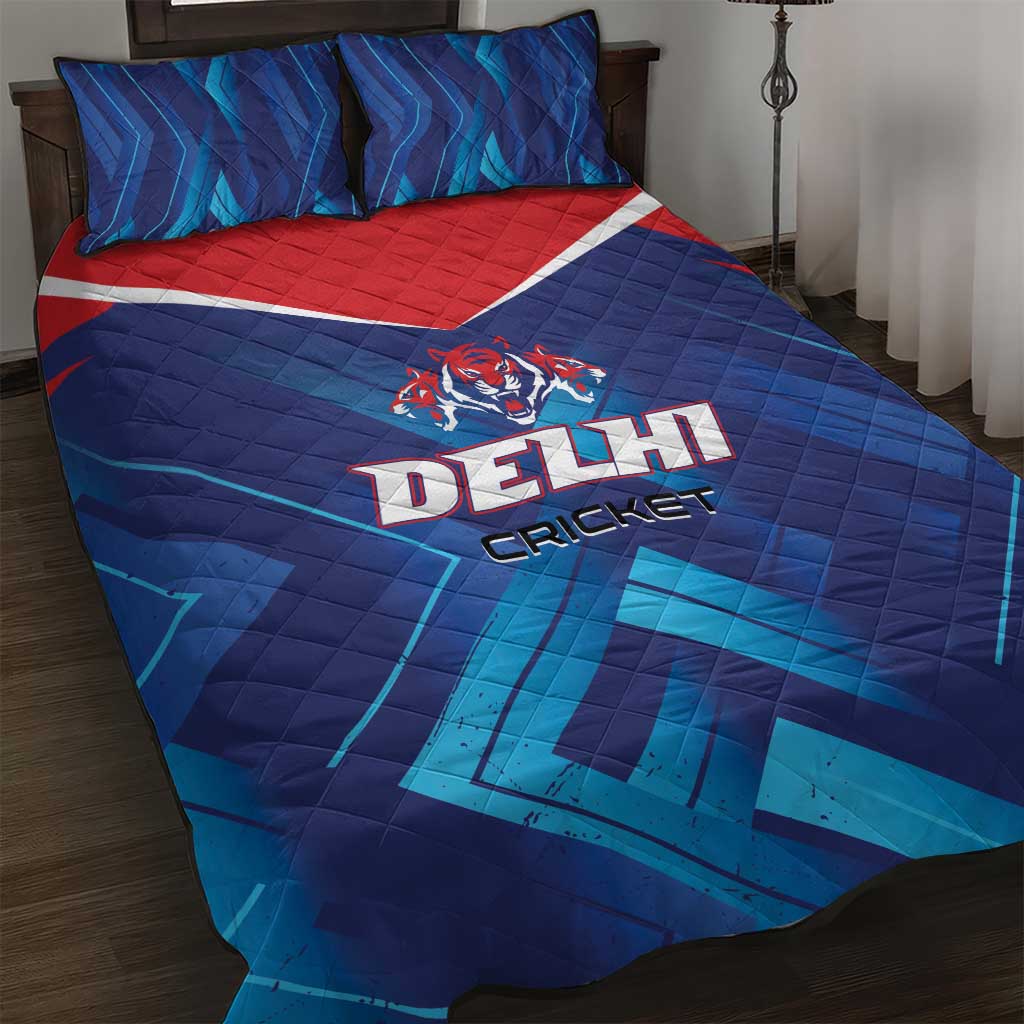 Capitals Delhi 2025 Cricket Quilt Bed Set Fight Till The End