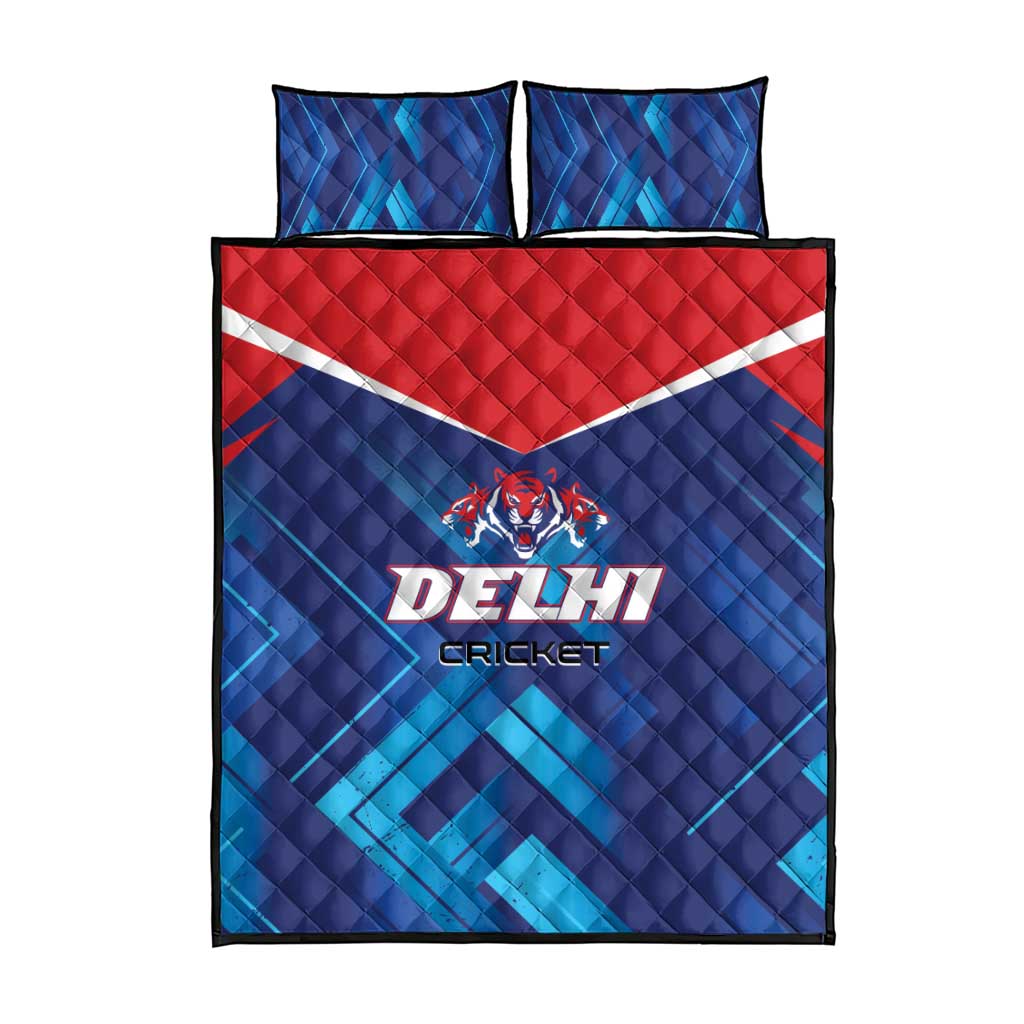 Capitals Delhi 2025 Cricket Quilt Bed Set Fight Till The End