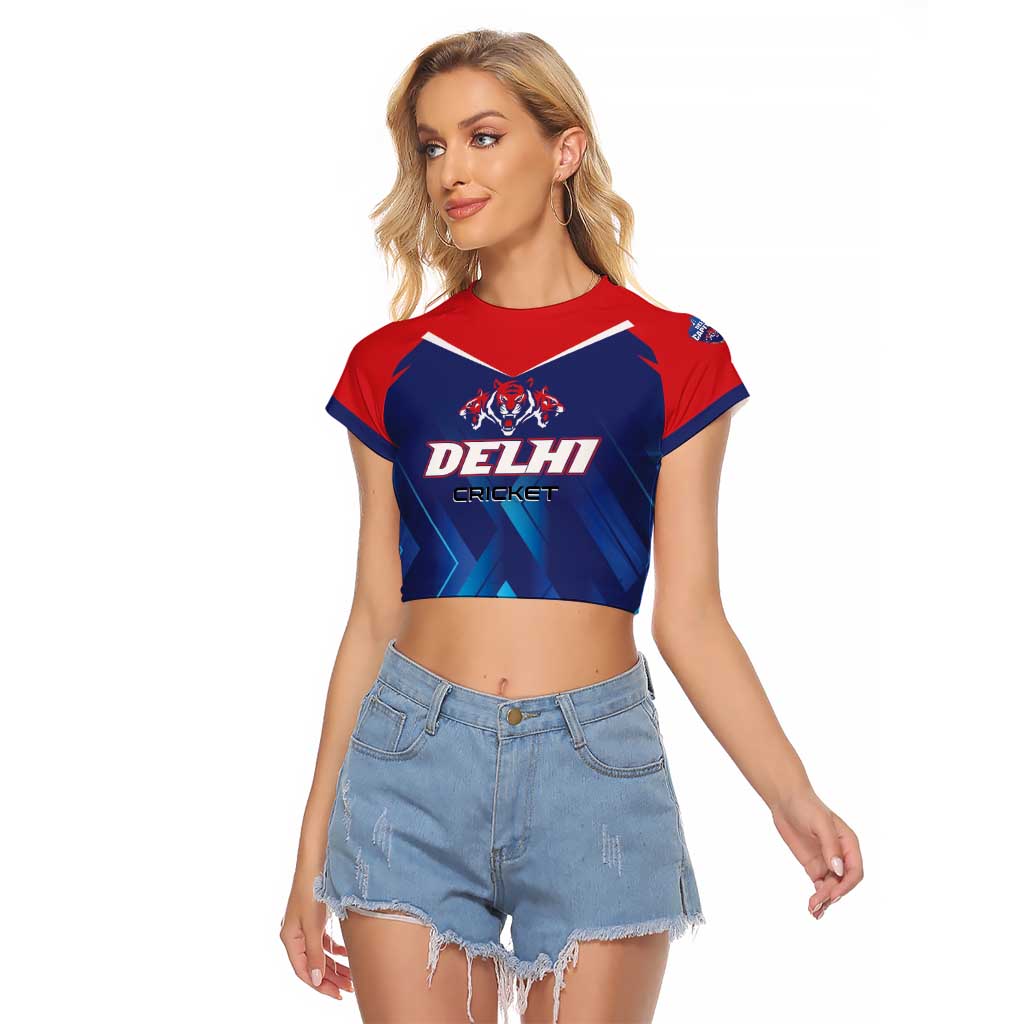 Custom Capitals Delhi 2025 Cricket Raglan Cropped T Shirt Fight Till The End