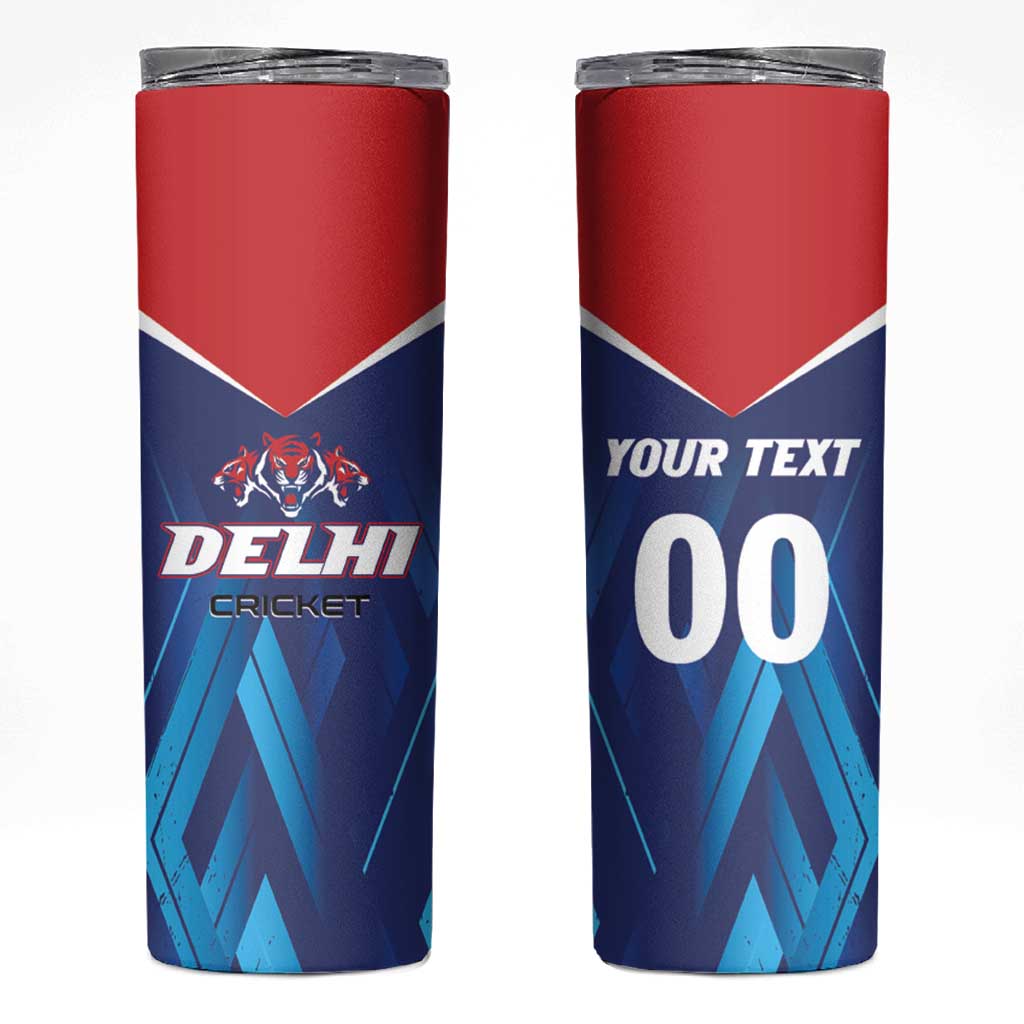 Custom Capitals Delhi 2025 Cricket Skinny Tumbler Fight Till The End