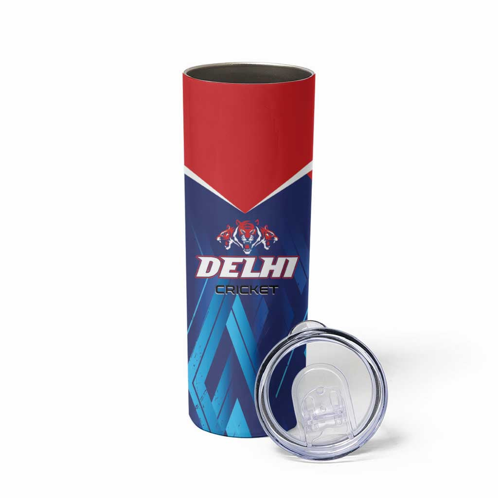 Custom Capitals Delhi 2025 Cricket Skinny Tumbler Fight Till The End
