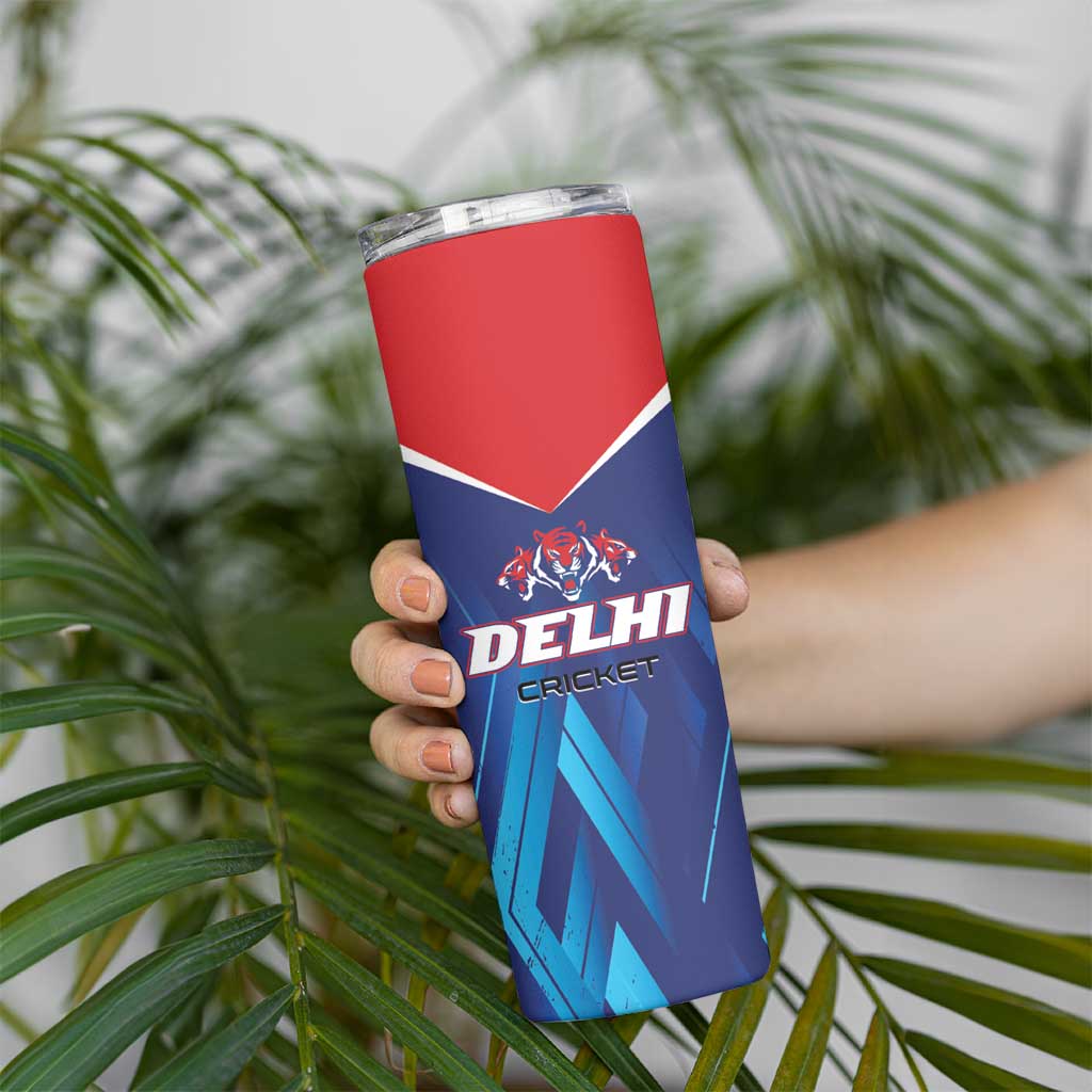 Custom Capitals Delhi 2025 Cricket Skinny Tumbler Fight Till The End