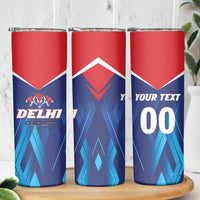 Custom Capitals Delhi 2025 Cricket Skinny Tumbler Fight Till The End