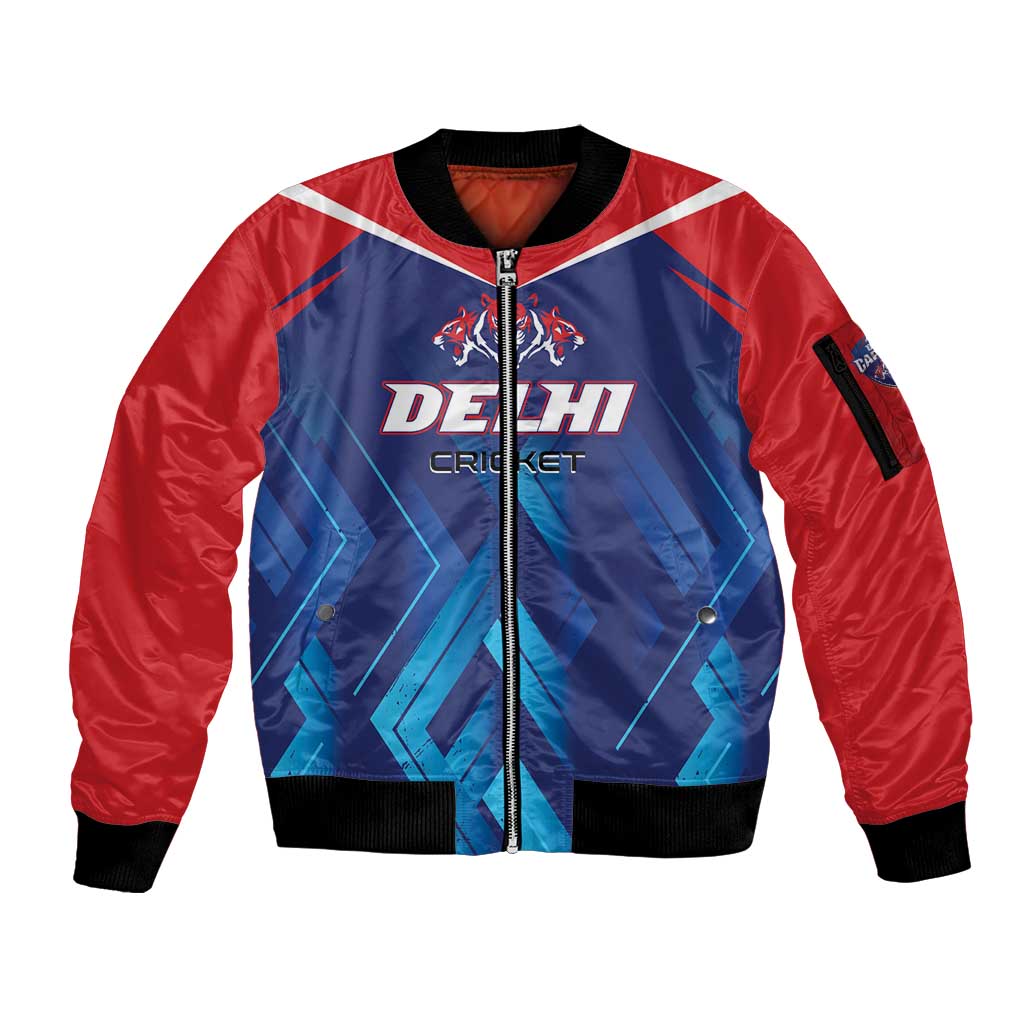 Custom Capitals Delhi 2025 Cricket Sleeve Zip Bomber Jacket Fight Till The End