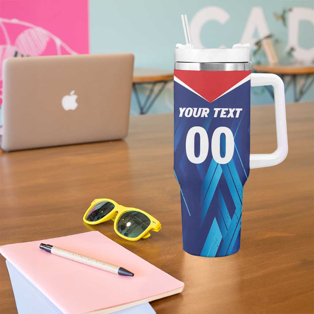 Custom Capitals Delhi 2025 Cricket Tumbler With Handle Fight Till The End