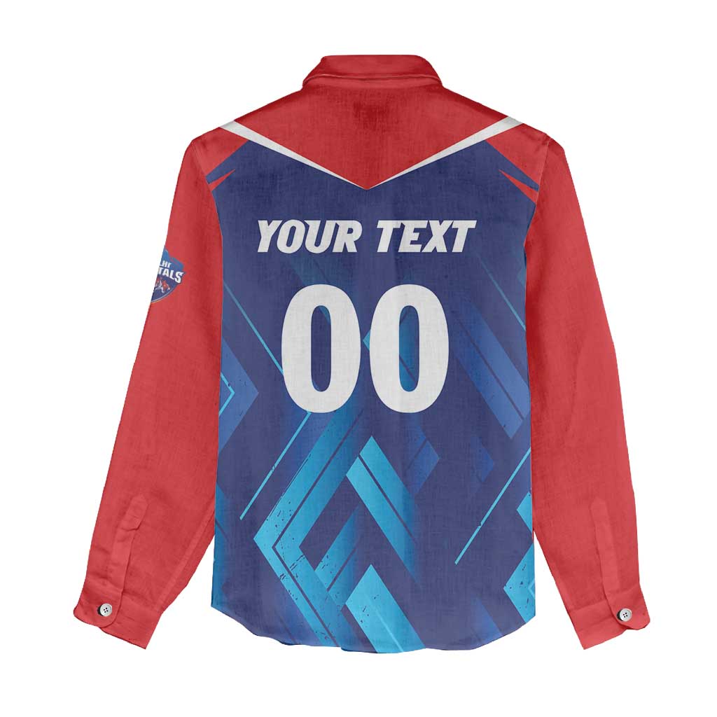 Custom Capitals Delhi 2025 Cricket Women Casual Shirt Fight Till The End