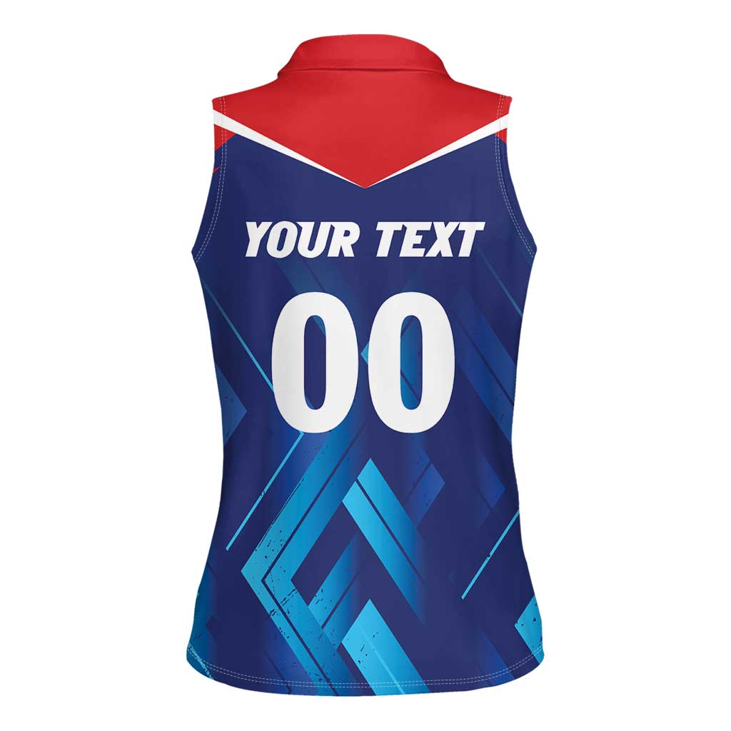 Custom Capitals Delhi 2025 Cricket Women Sleeveless Polo Shirt Fight Till The End