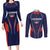 Custom Lucknow 2025 Cricket Super Giants Couples Matching Long Sleeve Bodycon Dress and Long Sleeve Button Shirt Hum Aa Rahe Hai
