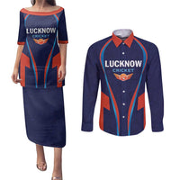Custom Lucknow 2025 Cricket Super Giants Couples Matching Puletasi and Long Sleeve Button Shirt Hum Aa Rahe Hai
