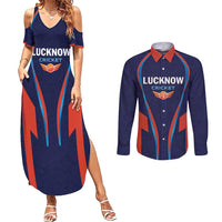 Custom Lucknow 2025 Cricket Super Giants Couples Matching Summer Maxi Dress and Long Sleeve Button Shirt Hum Aa Rahe Hai