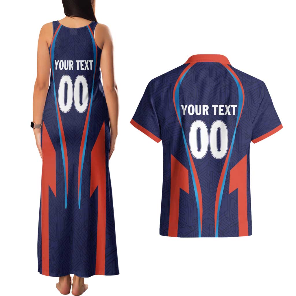 Custom Lucknow 2025 Cricket Super Giants Couples Matching Tank Maxi Dress and Hawaiian Shirt Hum Aa Rahe Hai