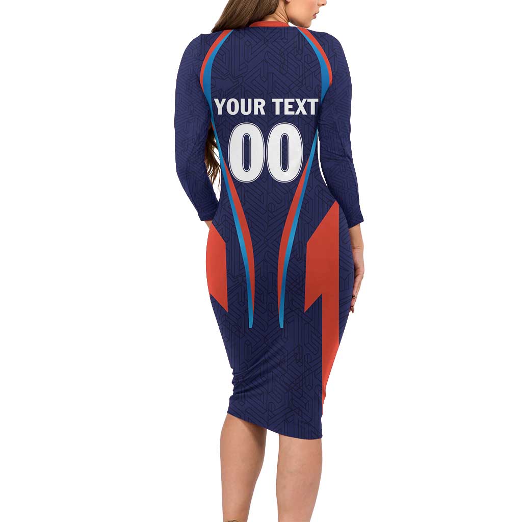 Custom Lucknow 2025 Cricket Super Giants Family Matching Long Sleeve Bodycon Dress and Hawaiian Shirt Hum Aa Rahe Hai