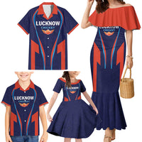 Custom Lucknow 2025 Cricket Super Giants Family Matching Mermaid Dress and Hawaiian Shirt Hum Aa Rahe Hai