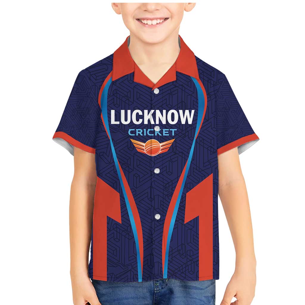 Custom Lucknow 2025 Cricket Super Giants Family Matching Mermaid Dress and Hawaiian Shirt Hum Aa Rahe Hai