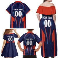 Custom Lucknow 2025 Cricket Super Giants Family Matching Off Shoulder Maxi Dress and Hawaiian Shirt Hum Aa Rahe Hai