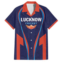 Custom Lucknow 2025 Cricket Super Giants Family Matching Off Shoulder Short Dress and Hawaiian Shirt Hum Aa Rahe Hai