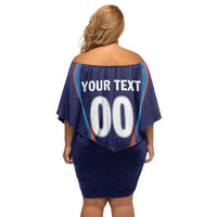 Custom Lucknow 2025 Cricket Super Giants Family Matching Off Shoulder Short Dress and Hawaiian Shirt Hum Aa Rahe Hai